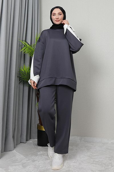 GİZ AGİYİM Anthracite Skuba Set - Garnished Design