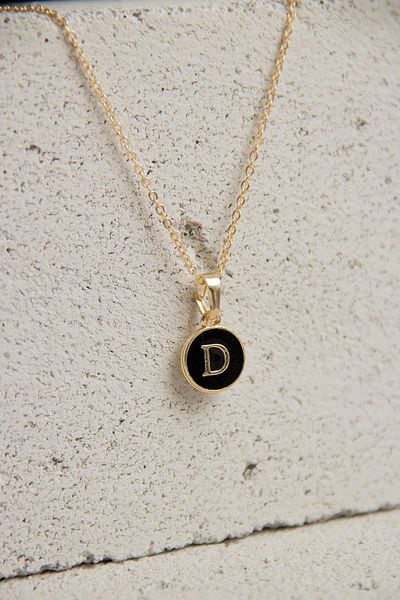 Modex Gold Enamel Letter Necklace