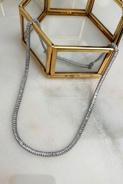 Modex Zircon Baguette Stone Waterway Necklace (38 cm)