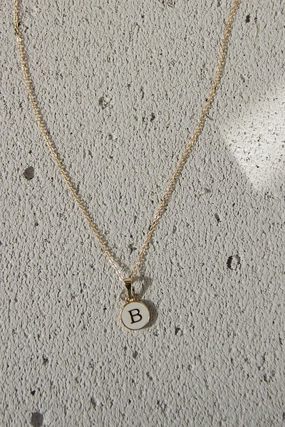 Modex Gold Enamel Letter Necklace