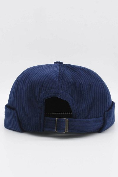 Külah Winter Velvet Skullcap Hip-hop Beanie Docker Hat-navy blue