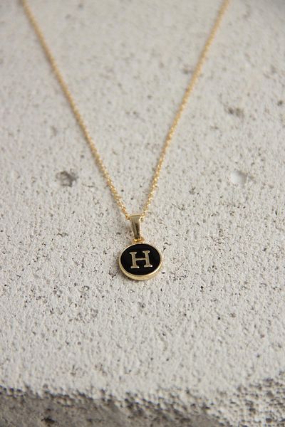 Modex Gold Enamel Letter Necklace