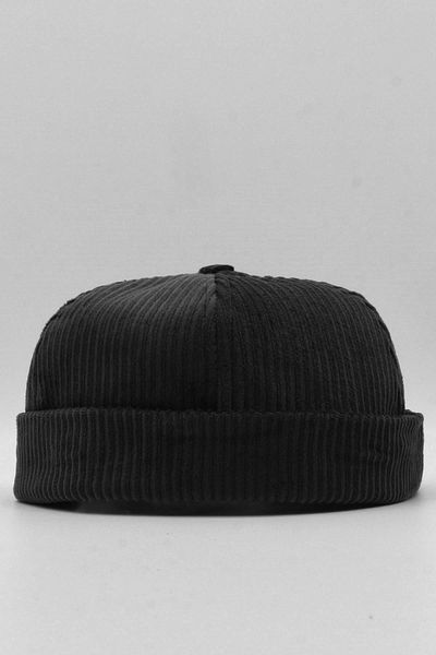 Külah Winter Velvet Skullcap Hip-hop Beanie Docker Hat-black