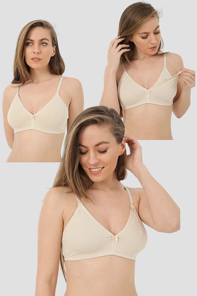 Arma Yıldız Σουτιέν νοσηλείας Cotton Lycra Skin Color - Συσκευασία των 3