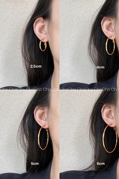 By Zeyna Aksesuar Women's 316 L Steel 4 cm Hoop Earrings