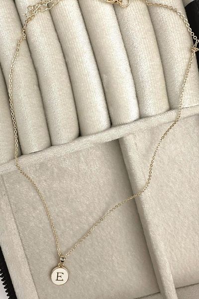 Modex Gold Enamel Letter Necklace