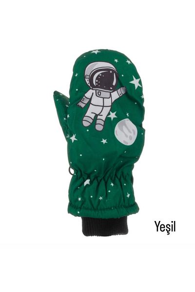 Kitti Astronaut One-Fingered Waterproof Children's Snow Gloves Baby Snow Gloves (2-5 Years)