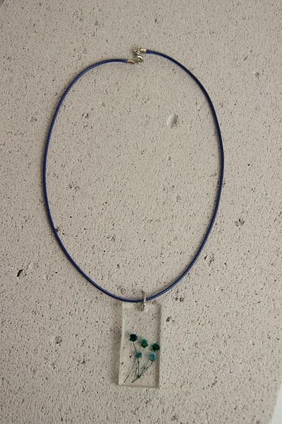 Modex Epoxy Blue Floral Necklace