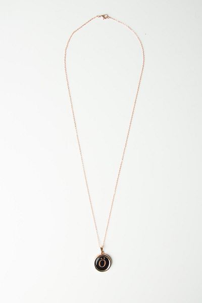 Modex Rose Black Pearlescent Letter Necklace