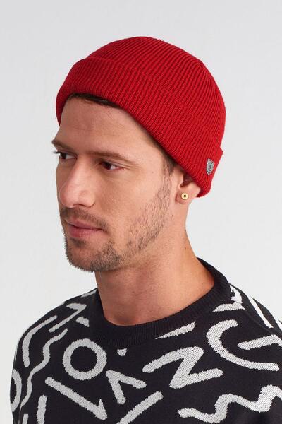 Külah Men's Premium Rolled Short Red Beret