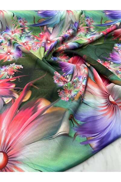 ipekkumaş Zambak Desen Elbiselik Gömleklik Krep Kumaş Ürünümüz Adet Olarak Sa...