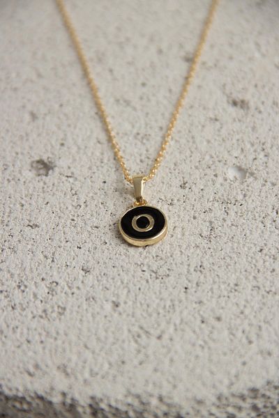Modex Gold Enamel Letter Necklace
