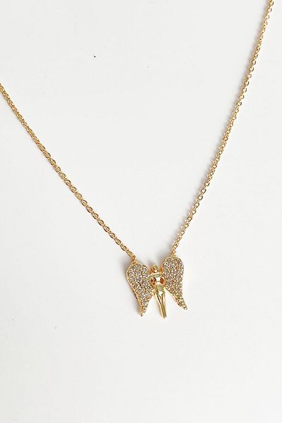 Modex Gold Zircon Stone Angel Necklace