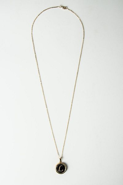 Modex Gold Black Pearlescent Letter Necklace