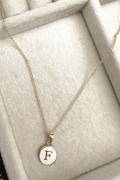 Modex Gold Enamel Letter Necklace