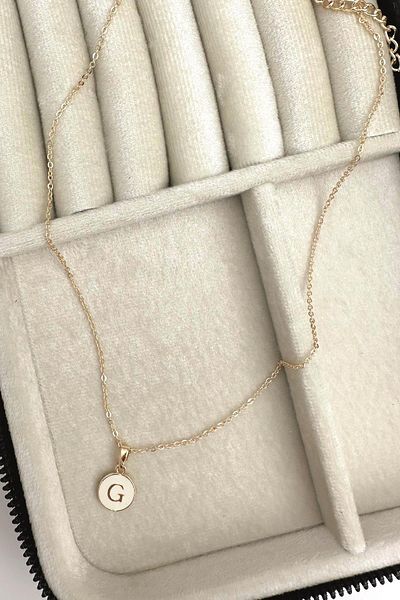 Modex Gold Enamel Letter Necklace