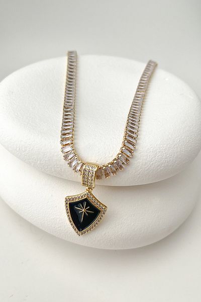 Modex Stone Detailed Special Series North Star Necklace - 44Cm+7Cm
