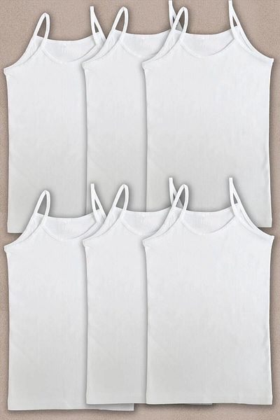 MOSTESS Combed Cotton Rib Girls Quality Undershirt 100% Cotton Production Pack of 6