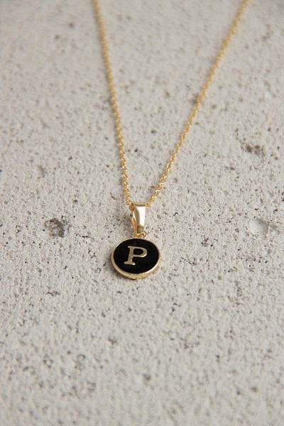Modex Gold Enamel Letter Necklace