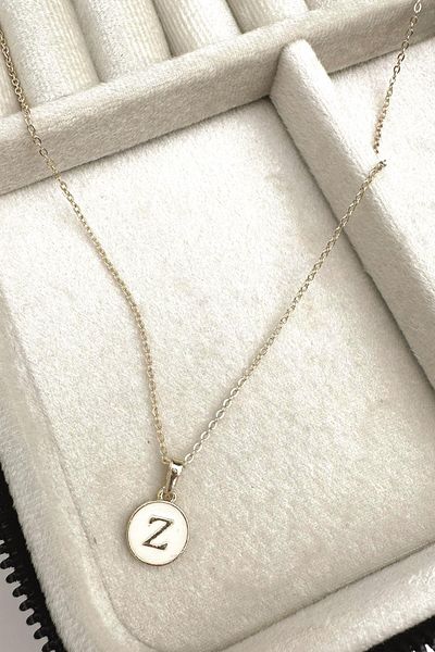 Modex Gold Enamel Letter Necklace
