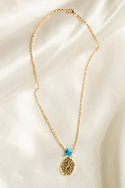 Modex Burgulu Zincir N Harfi Kolye Sevgiliye Hediye