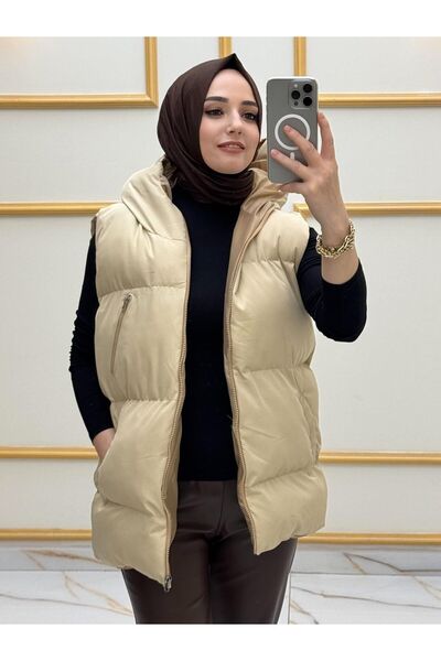 Butik KAPÜŞONLU ŞİŞME YELEK OVERSİZE - GÜNLÜK ŞIKLIK KATAR