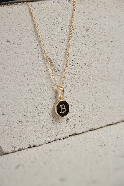 Modex Gold Enamel Letter Necklace