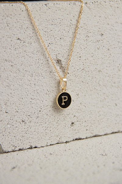Modex Gold Enamel Letter Necklace
