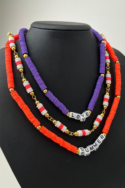 Modex Fimo Combination Triple Necklace - 43 5 cm