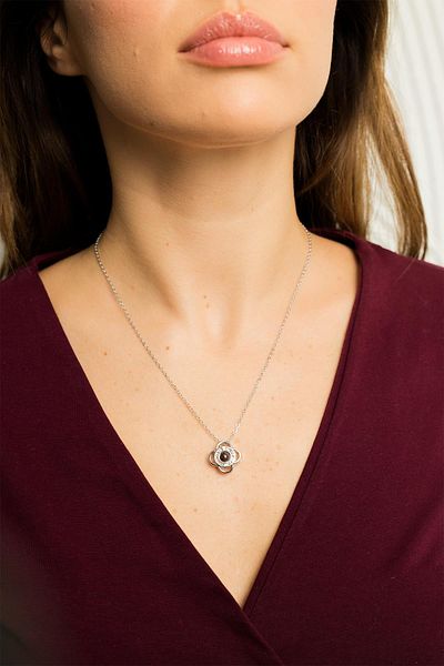 Modex Flower Figured 100 Languages I Love You Necklace Gift for Lover