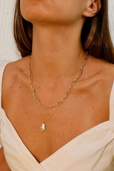 Modex Gold Double Chain Necklace