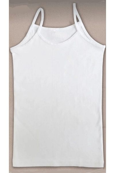 MOSTESS Girl's Rope Strap Ribbed Undershirt 100% Cotton Production 3-Piece Pack