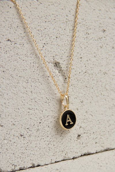 Modex Gold Enamel Letter Necklace