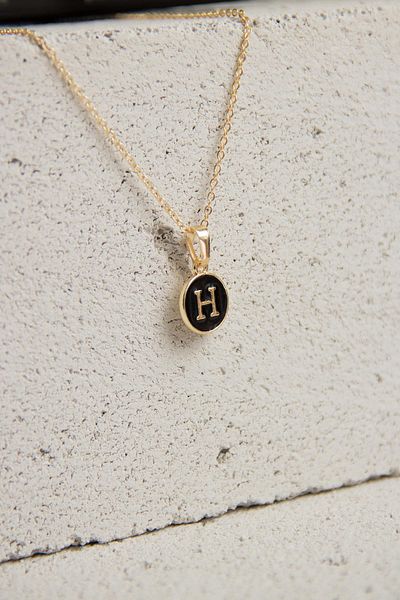 Modex Gold Enamel Letter Necklace