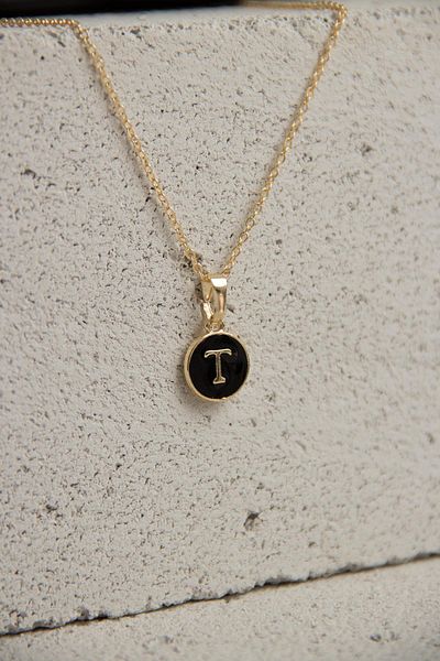 Modex Gold Enamel Letter Necklace