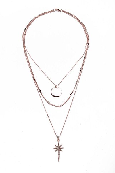Modex Rose Color North Star Triple Necklace (70*60*40cm)