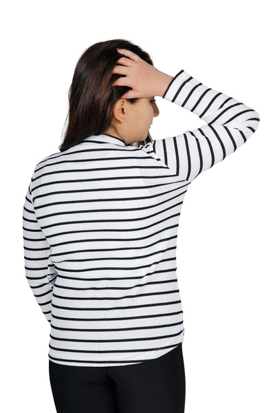 M MOONCOVER Детско тричастично боди с полуръкави и райета – черно-бяло райе