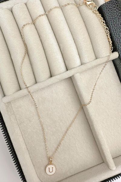 Modex Gold Enamel Letter Necklace