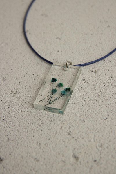 Modex Epoxy Blue Floral Necklace