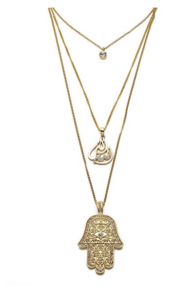 Modex Fatmaana Hand Patterned Triple Necklace