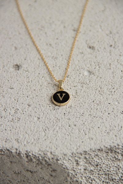 Modex Gold Enamel Letter Necklace