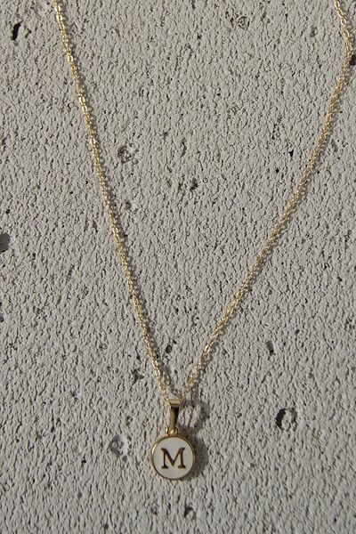 Modex Gold Enamel Letter Necklace