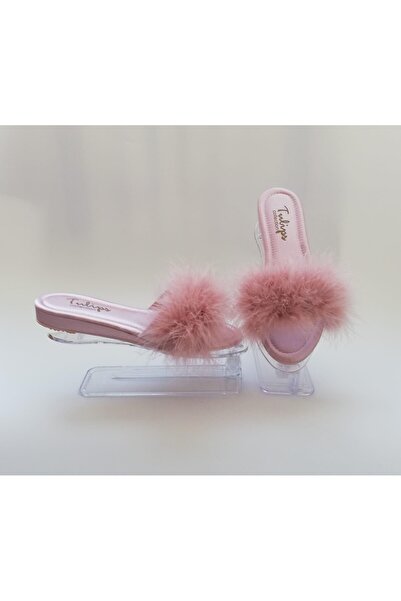 Ceyyiz شبشب نسائي من Tulips Powder بدون كعب من ريش الإوز 561