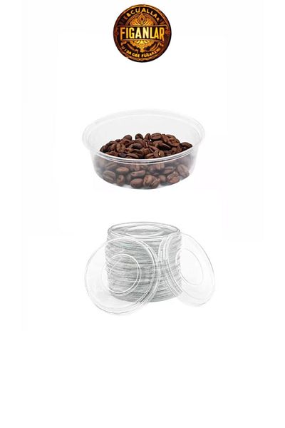 figanlar ambalaj 200 Cc Deep Plastic Transparent Sup Bowl with Lid 200 Pcs Pudding Rice Rice Delight Bowl