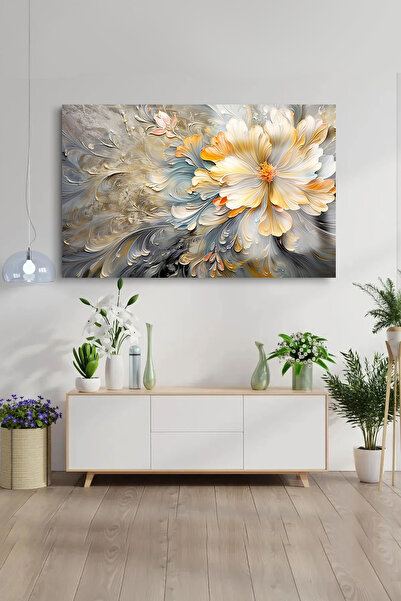 TAULART ULTRA YÜKSEK ÇÖZÜNÜRLÜKLÜ CAM HARİKA ÇİÇEK TABLOSU KIRILMAZ CAM TABLO EV, SALON, HEDİYESİ