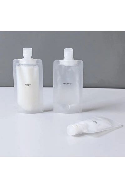 BirTıKHome Portable Liquid Travel Kit Practical Liquid Travel Bag Makeup Bag 3 Pieces 100 ml