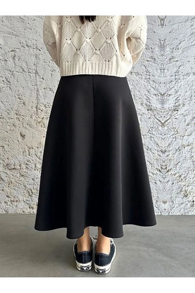 AŞAR MODA TEKSTİL Φούστα Μαύρη φούστα με φούστα