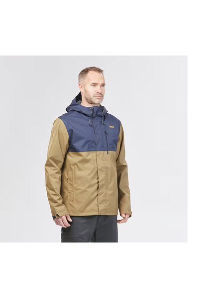 Decathlon Ανδρικό αδιάβροχο εξωτερικού χώρου - Μπλε μαύρο / Μπρονζέ καφέ - Nh500 Imper