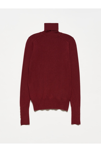 Dilvin Pulover cu mânecă cu gât roșu-Roșu Claret