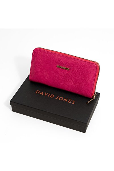 David Jones Women's Large Wallet & Card Holder, Soft Leather Portfolio Zippered Wallet with Phone and Coin Compartment
